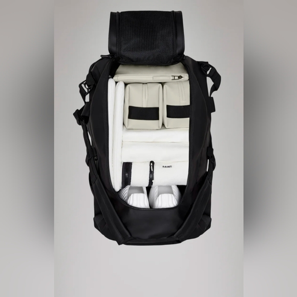 NWT Rains Orange Texel Duffel backpack Bag - Picture 5 of 10